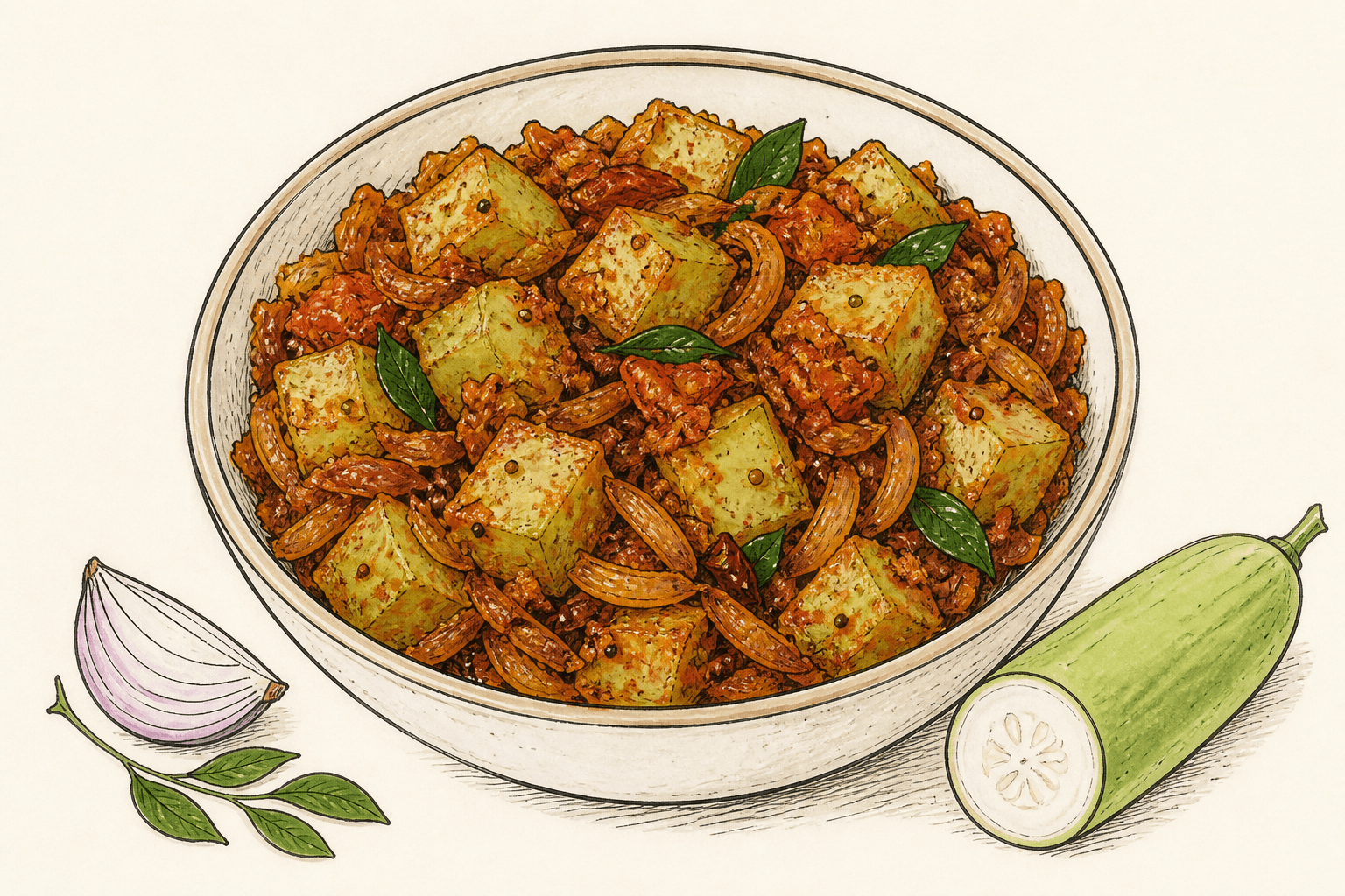 Sorakaya Ulli Karam (Bottle Gourd Onion Masala)