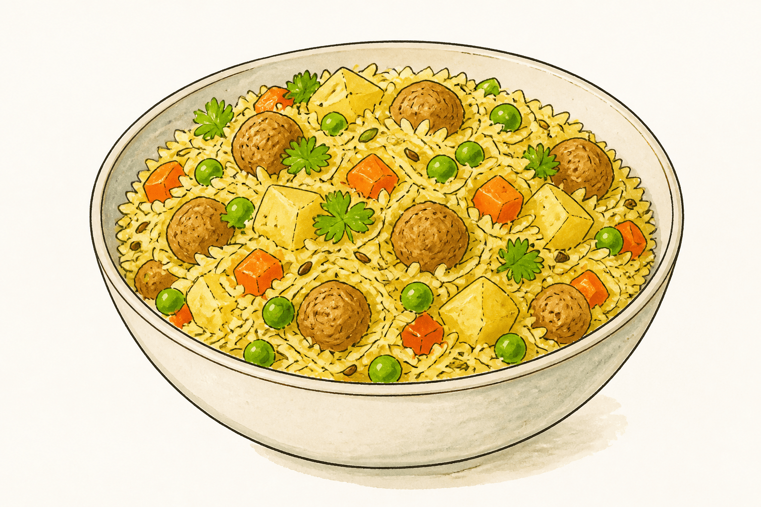 Veg Pulao with Soya Chunks